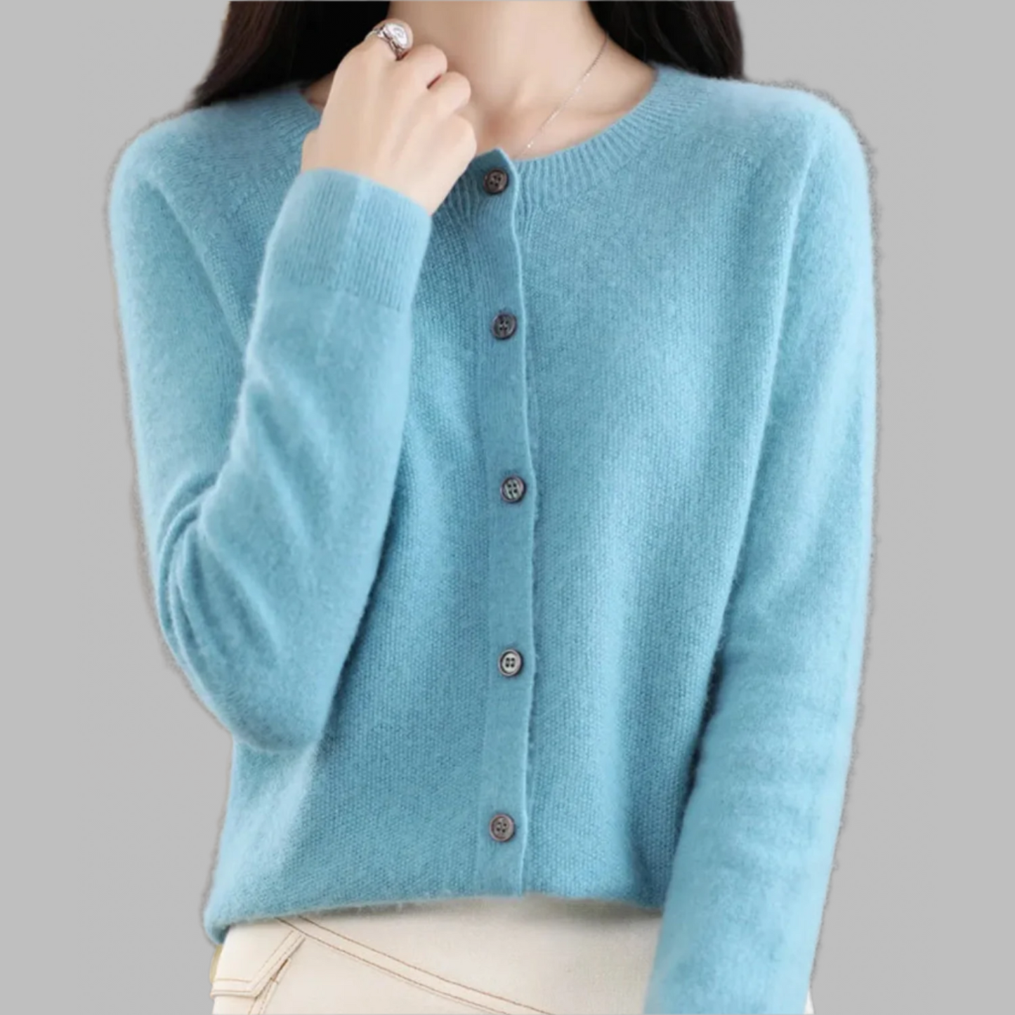 MARISEL - Women's Merino Wool and Cashmere Cardigan