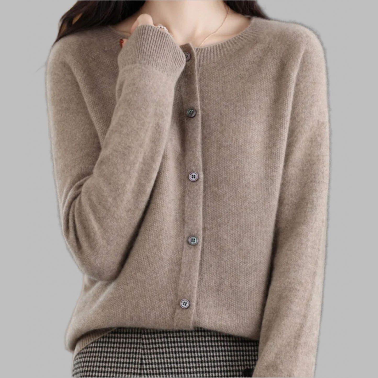 MARISEL - Women's Merino Wool and Cashmere Cardigan