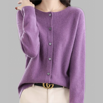 MARISEL - Women's Merino Wool and Cashmere Cardigan