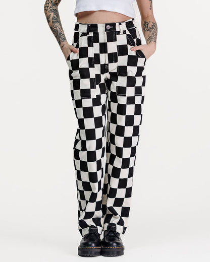 304 Service Fatigue Pants - Black Checkerboard