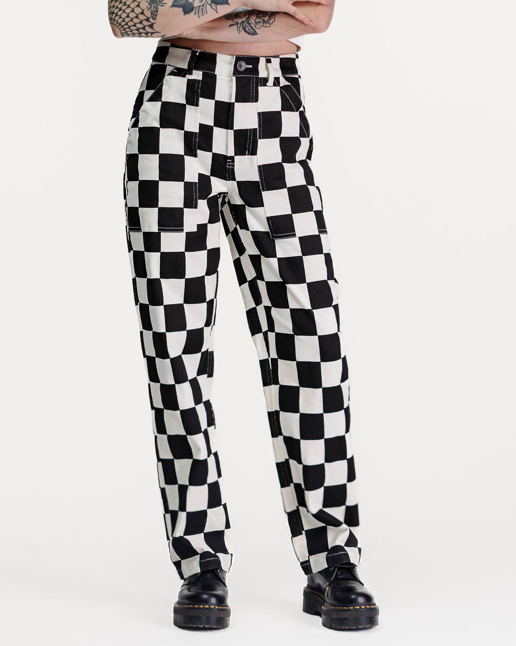 304 Service Fatigue Pants - Black Checkerboard