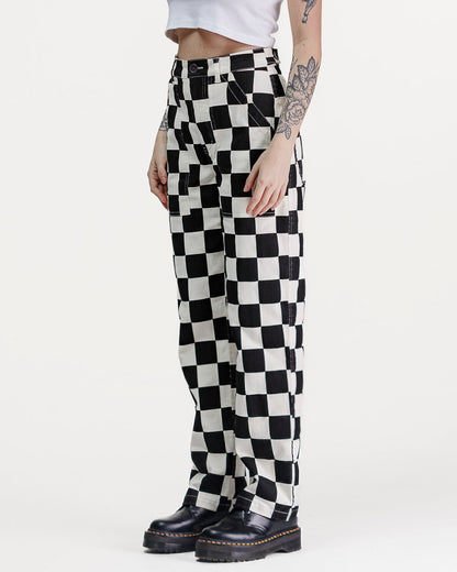 304 Service Fatigue Pants - Black Checkerboard