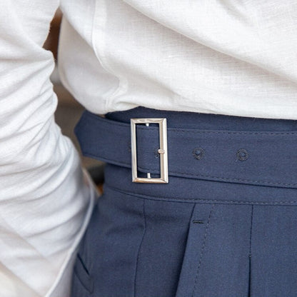 Classic buckle fastening pants high waist for men