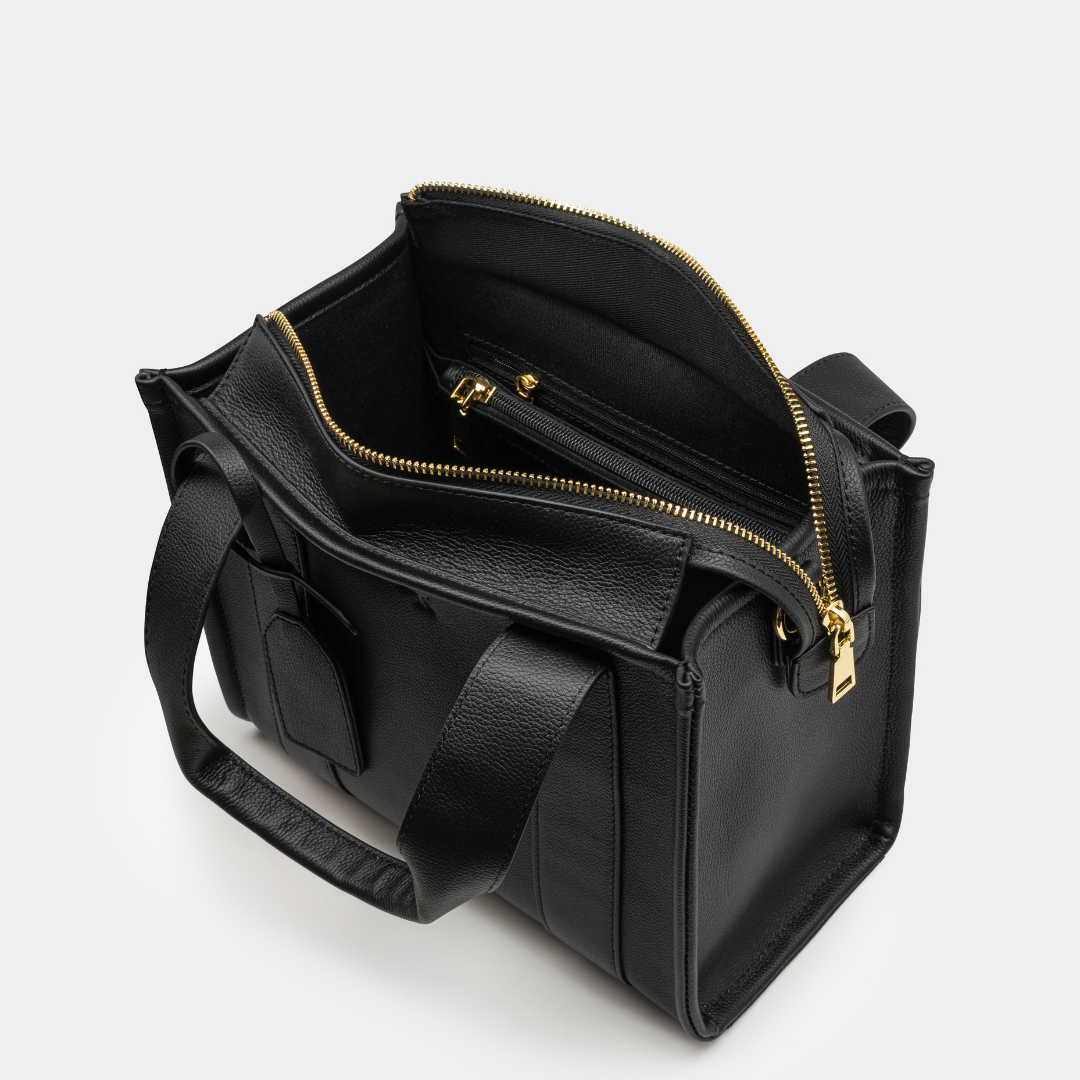 Mini Taylor luxe leather Tote bag Black