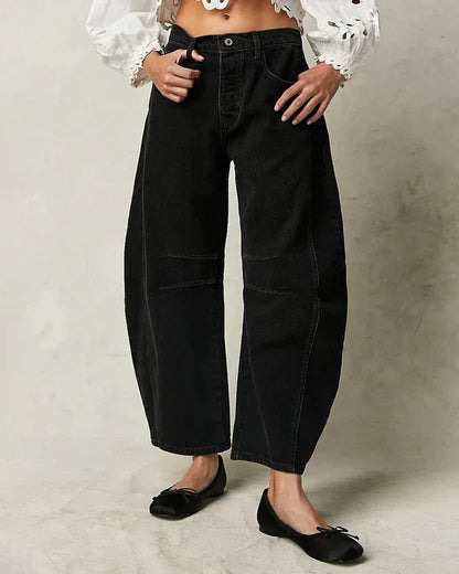 Adeline - Barrel jeans with mid-rise waist for women