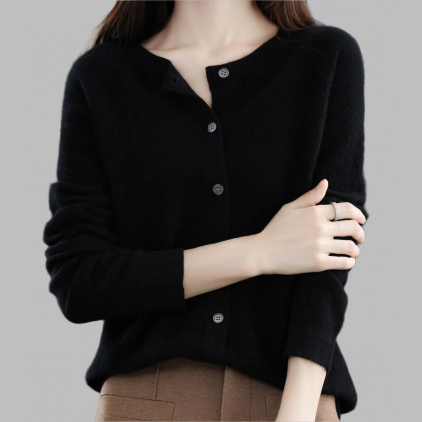 MARISEL - Women's Merino Wool and Cashmere Cardigan