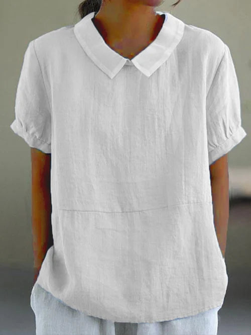 Plain Cotton and Linen Top