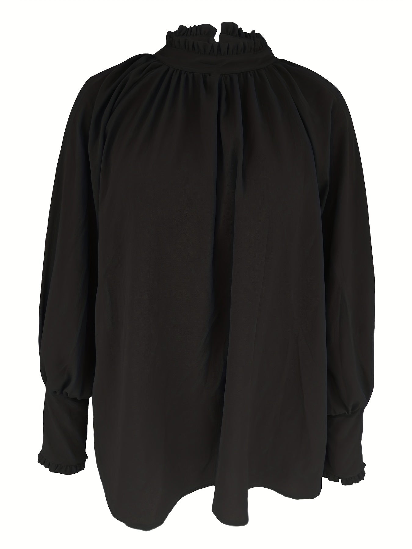 Tie-neck blouse with puff sleeves for women