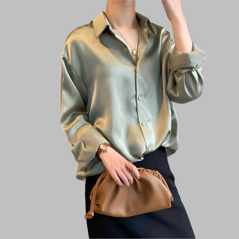 Livia - Luxurious Silk Classic Fall Blouse for Women