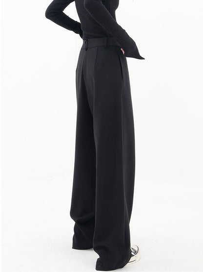 Black Baggy Pants with Pockets for Women