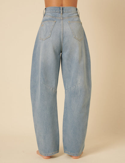 Light Wash Denim Barrel Jeans