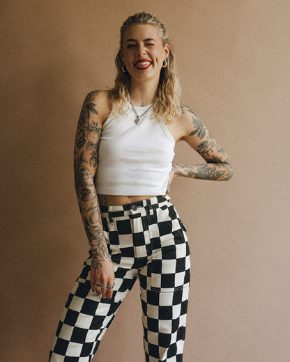 304 Service Fatigue Pants - Black Checkerboard