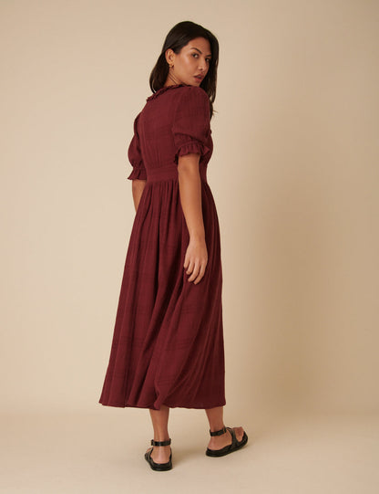 Burgundy Flossie Midi Dress