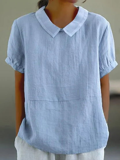 Plain Cotton and Linen Top