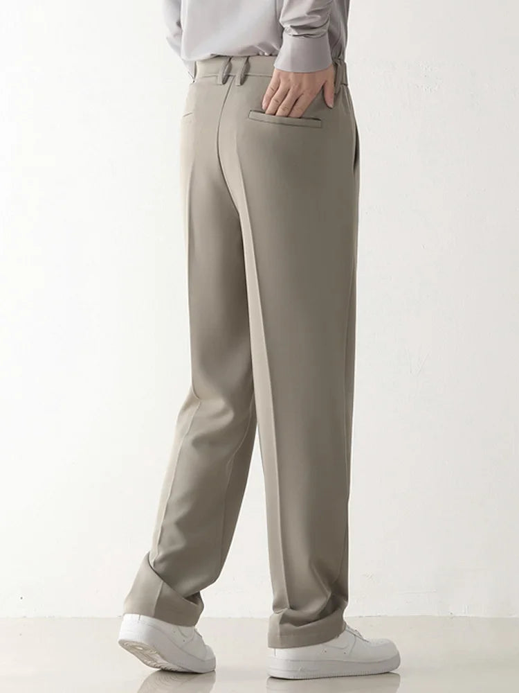 Men's Draped Formal Pants - Relaxed Fit Tailored Trousers for Business and Casual Wear