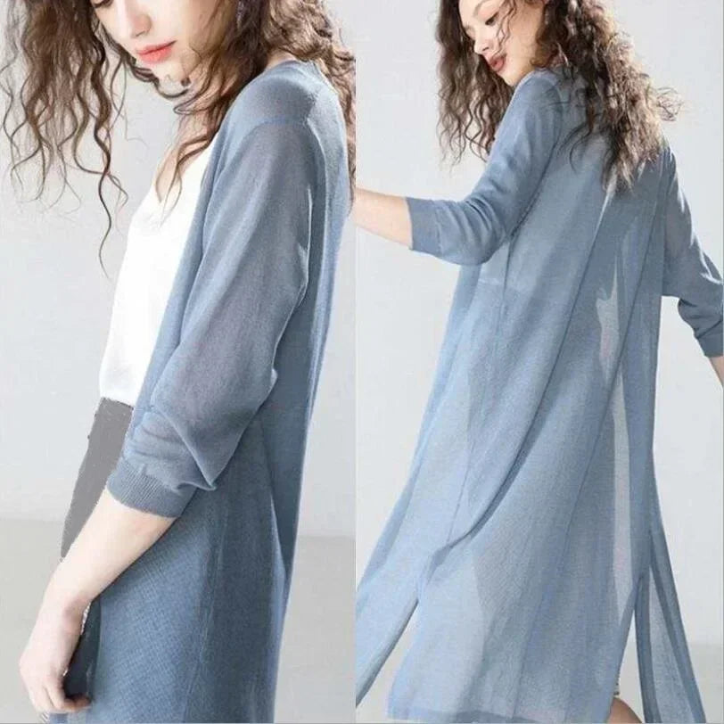 Women's down long sleeve cardigan