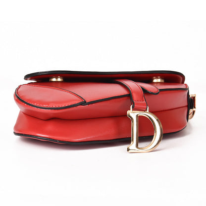 ELENA - Leather Saddle Bag with Wide Strap for women