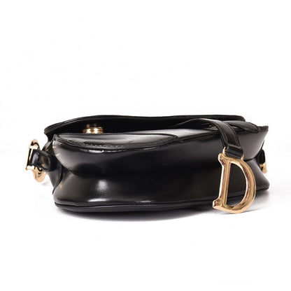 ELENA - Leather Saddle Bag with Wide Strap for women