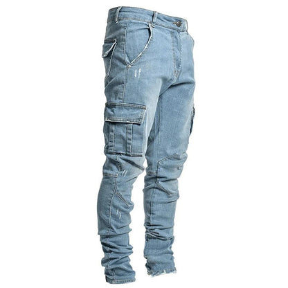 Stylish Denim Cargo Trousers for Men