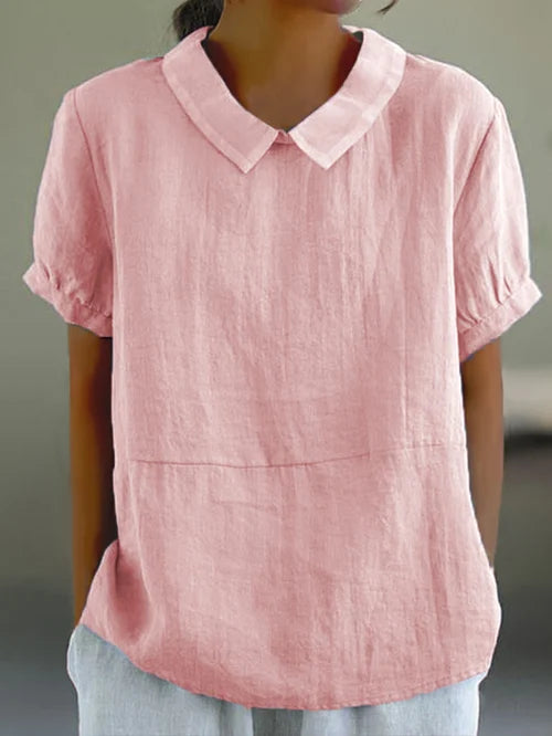 Plain Cotton and Linen Top