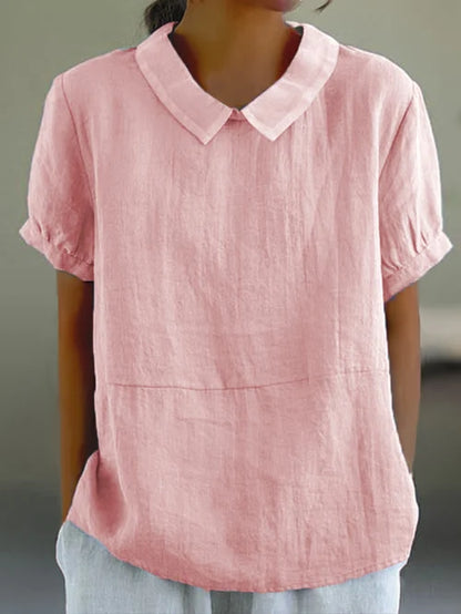 Plain Cotton and Linen Top