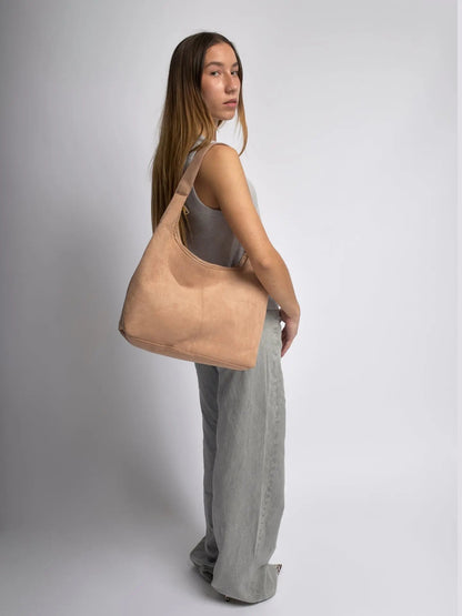 Evie | Minimal Suede Hobo Bag