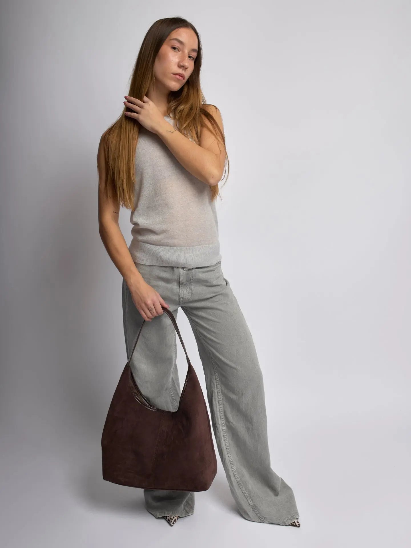 Evie | Minimal Suede Hobo Bag