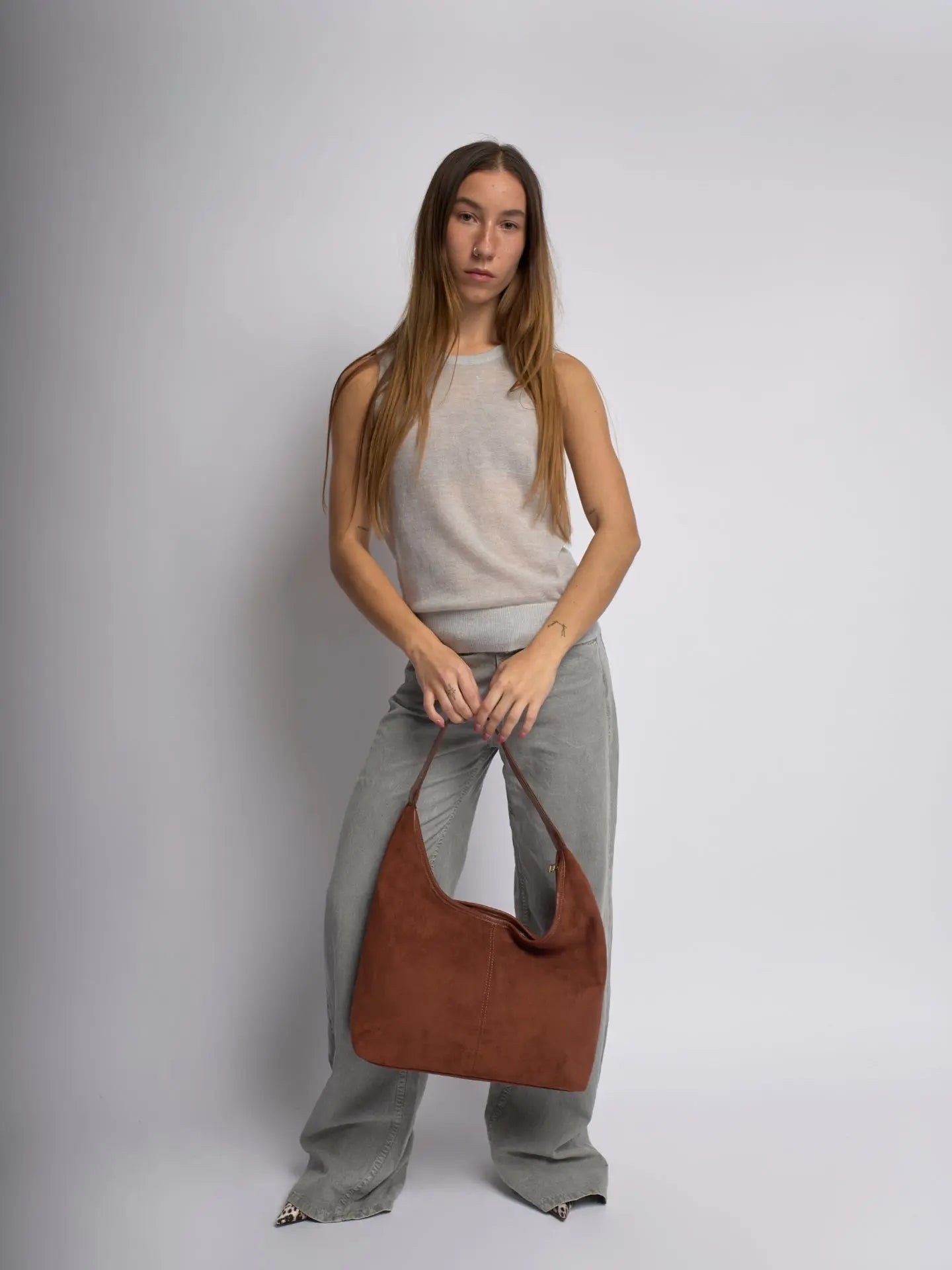 Evie | Minimal Suede Hobo Bag