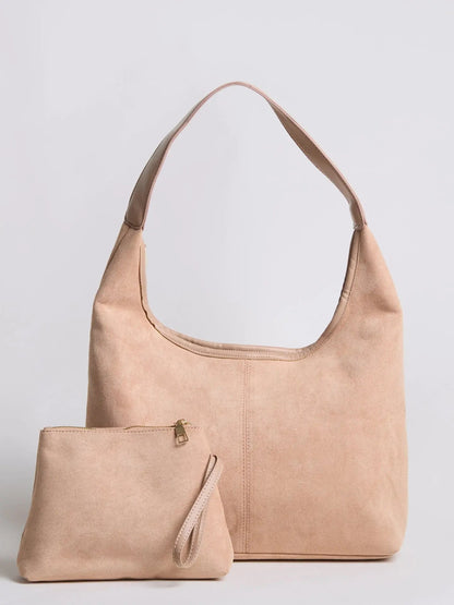 Evie | Minimal Suede Hobo Bag